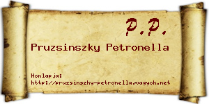 Pruzsinszky Petronella névjegykártya